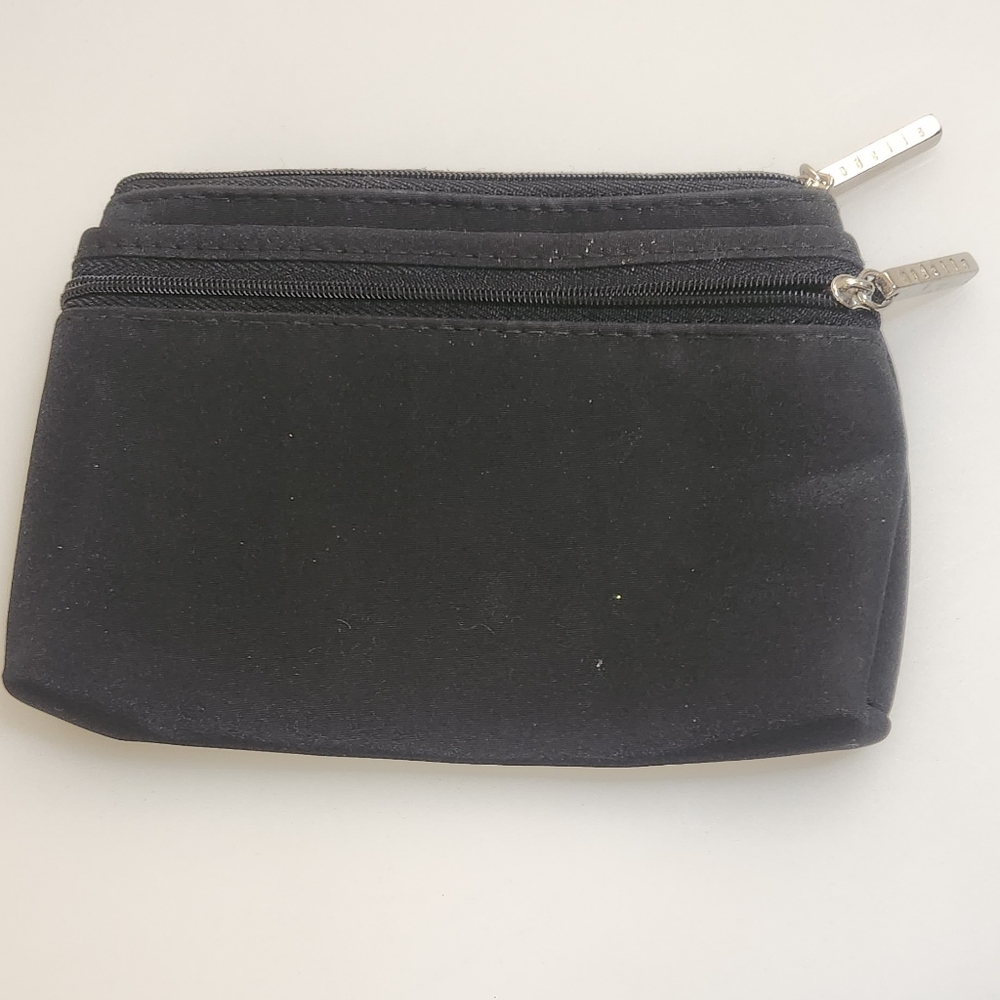 Modella Cosmetic Makeup Bag / Wallet with Double Chrome Zippers